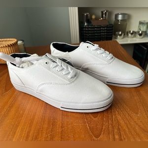 NWT SIZE 10 Men’s Ralph Lauren Polo Summer 92 white shoes blue stripe on toe
